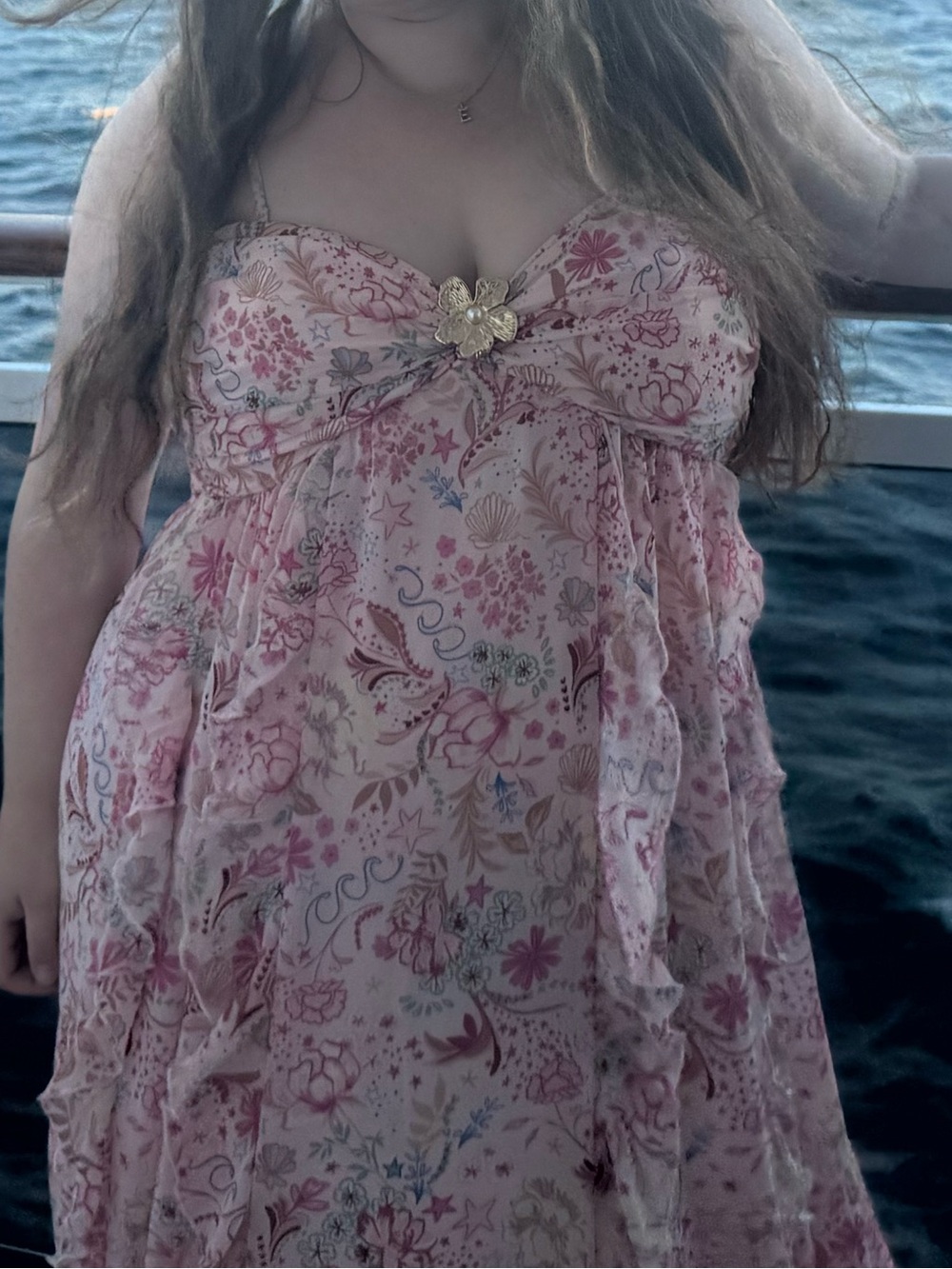 Abercrombie & Fitch Pink Floral Ruffle Strapless Maxi Dress - Picture 9 of 9